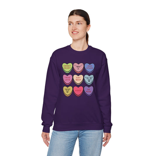 Eat Beef Candy Heart Sweatshirt