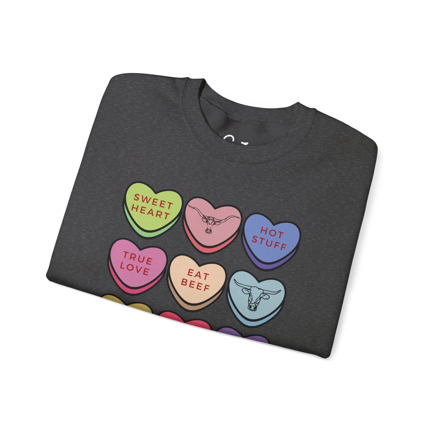Eat Beef Candy Heart Sweatshirt