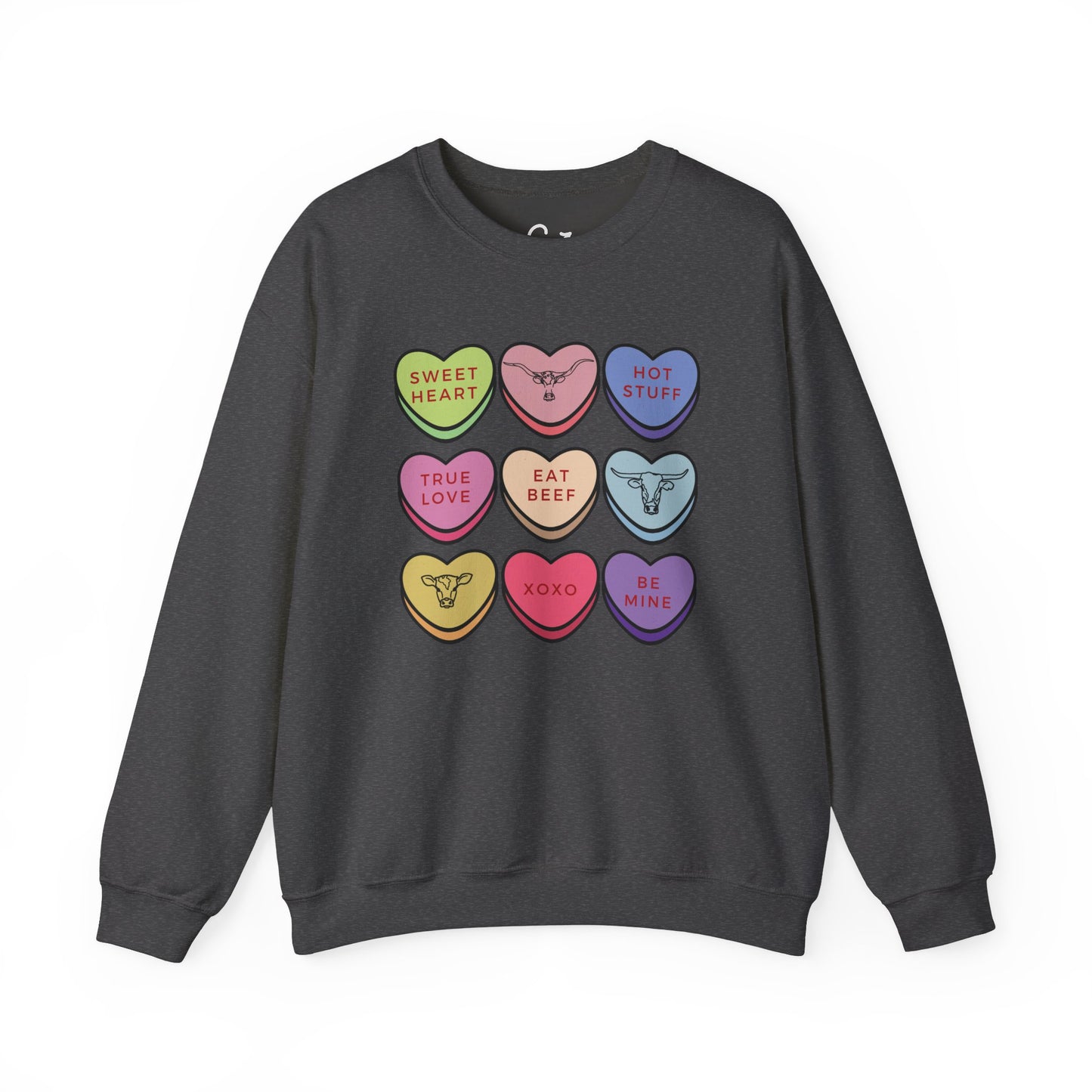 Eat Beef Candy Heart Sweatshirt
